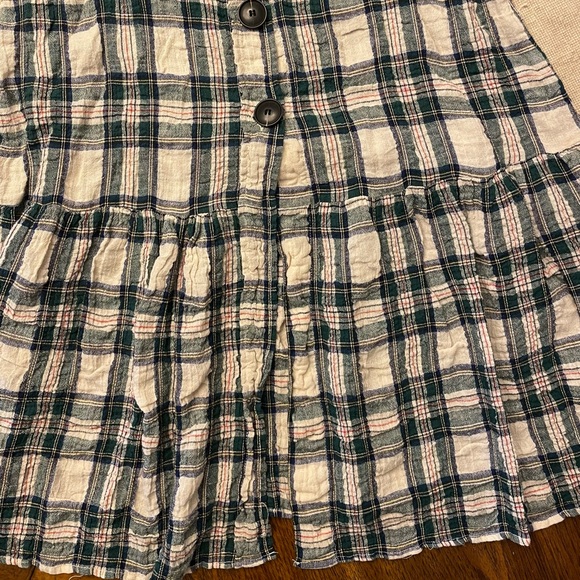 PLAID RUFFLED A-LINE MIDI SKIRT M - Picture 3 of 5